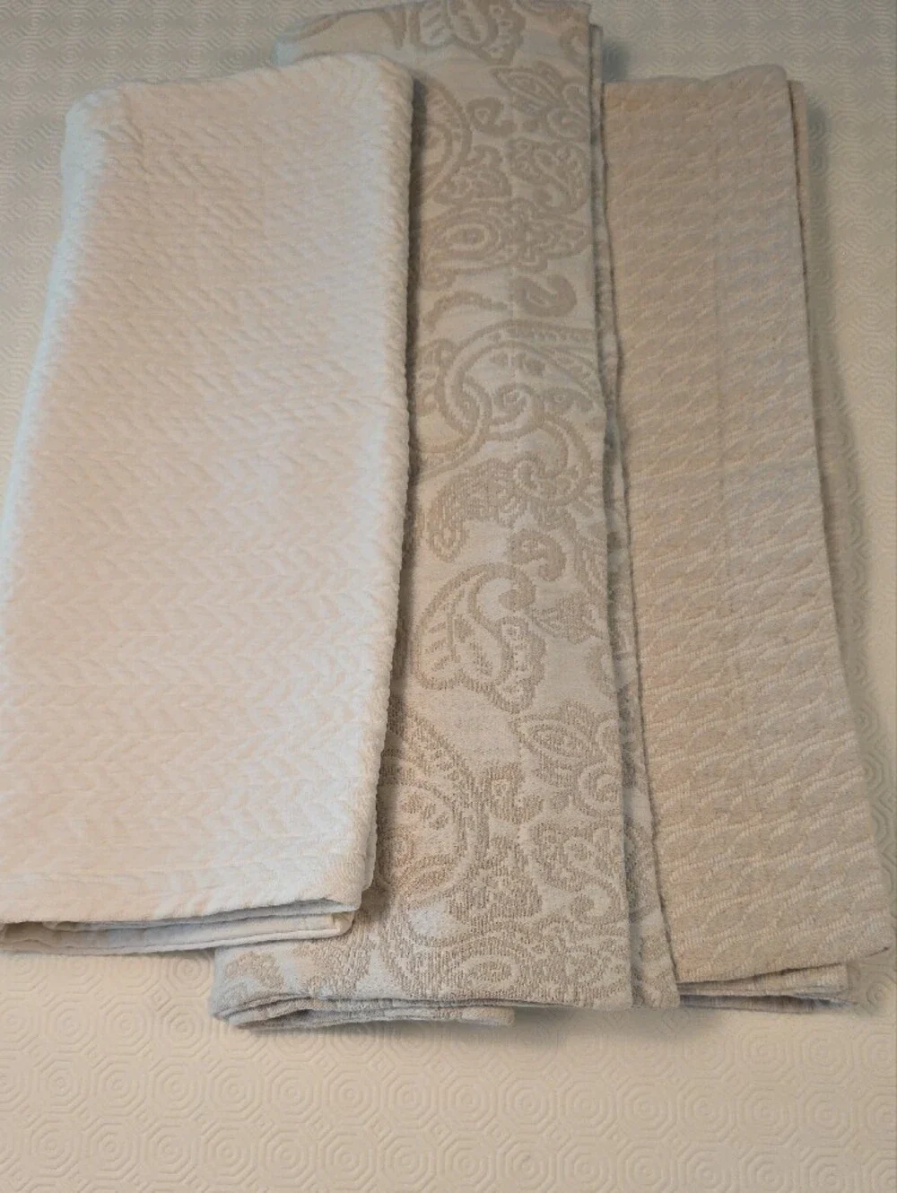 Luxury Cream/Beige Pillow Shams  2 King and One Standard
